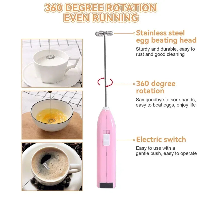 Mini Handheld Milk Frother – Electric Coffee Whisk & Egg Beater