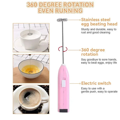 Mini Handheld Milk Frother – Electric Coffee Whisk & Egg Beater