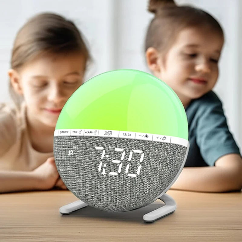 Sunrise Alarm Clock – Wake Up Light with Natural Sounds & RGB Colors