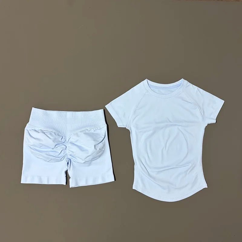 Seamless Workout Set Women 2 Piece – Top & Biker Shorts