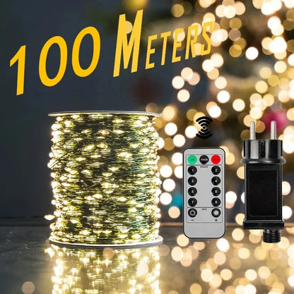 Fairy String Lights 500/1000 LED Waterproof with Remote – Christmas Outdoor Decor
