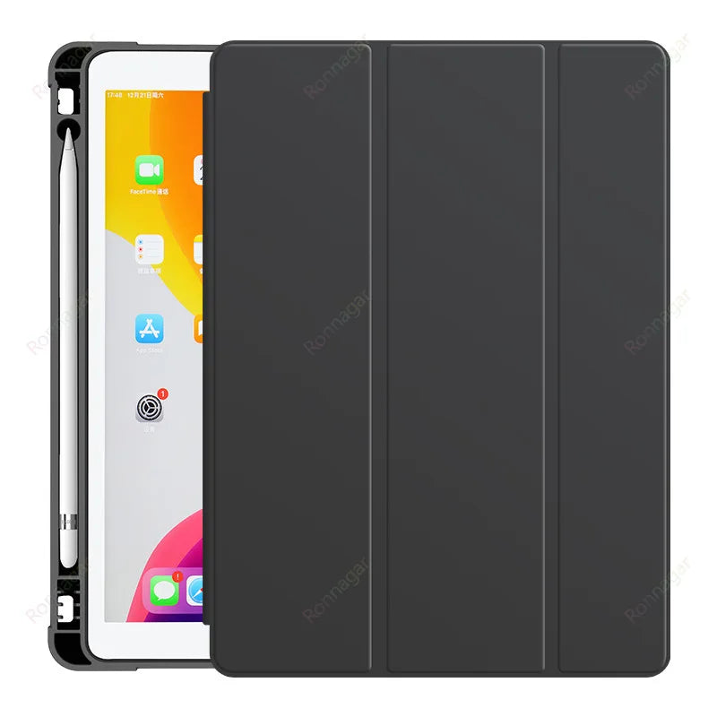 iPad Case with Pencil Holder – Tri-Fold Smart Cover for All Models
