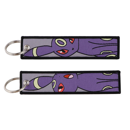 Anime Embroidered Keychain - Cute Cartoon Jet Tag Key Ring