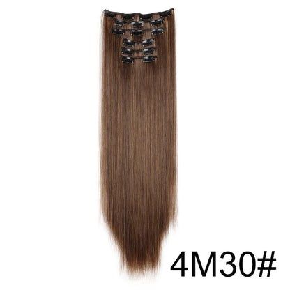Clip-In Hair Extensions 6-Piece Set – Long Straight Synthetic Hair