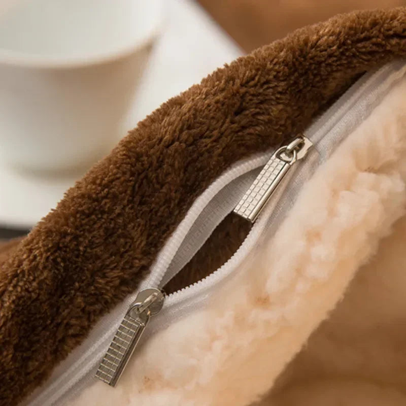 Double-Sided Wool Throw Blanket – Thick Warm Winter Bed Blanket, 12 Colors