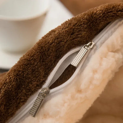 Double-Sided Wool Throw Blanket – Thick Warm Winter Bed Blanket, 12 Colors