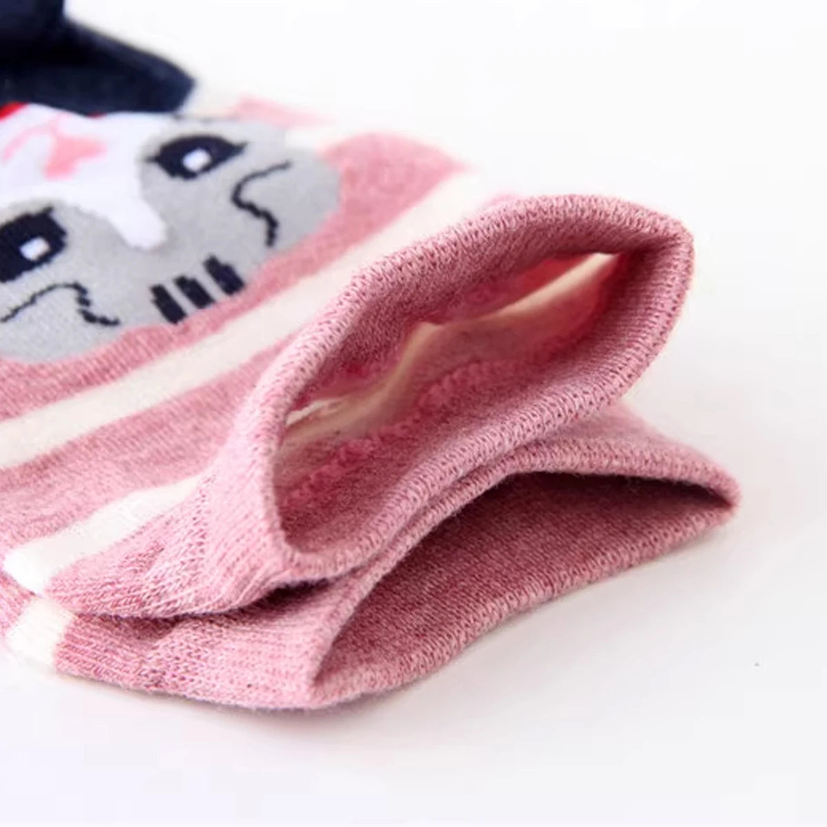 5 Pairs Cute Cat Pattern Women’s Crew Socks