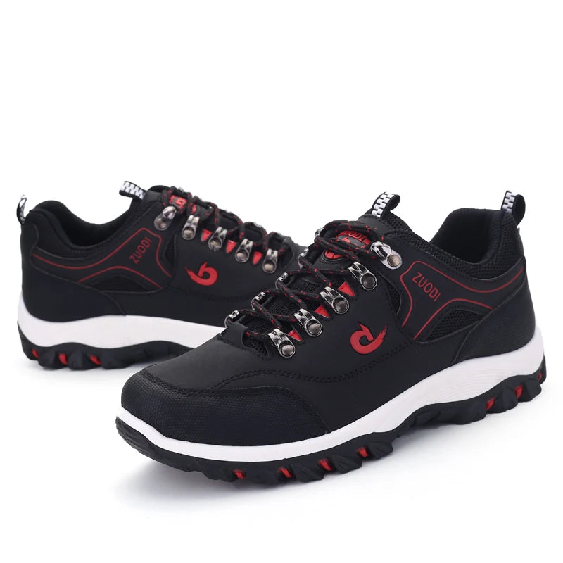 Men's Leather Casual Sneakers – Lightweight Walking Shoes