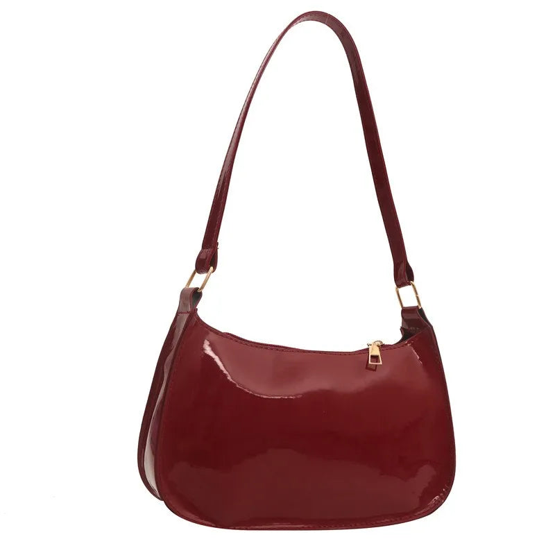 Women's PU Leather Shoulder Bag – Mini Underarm Handbag