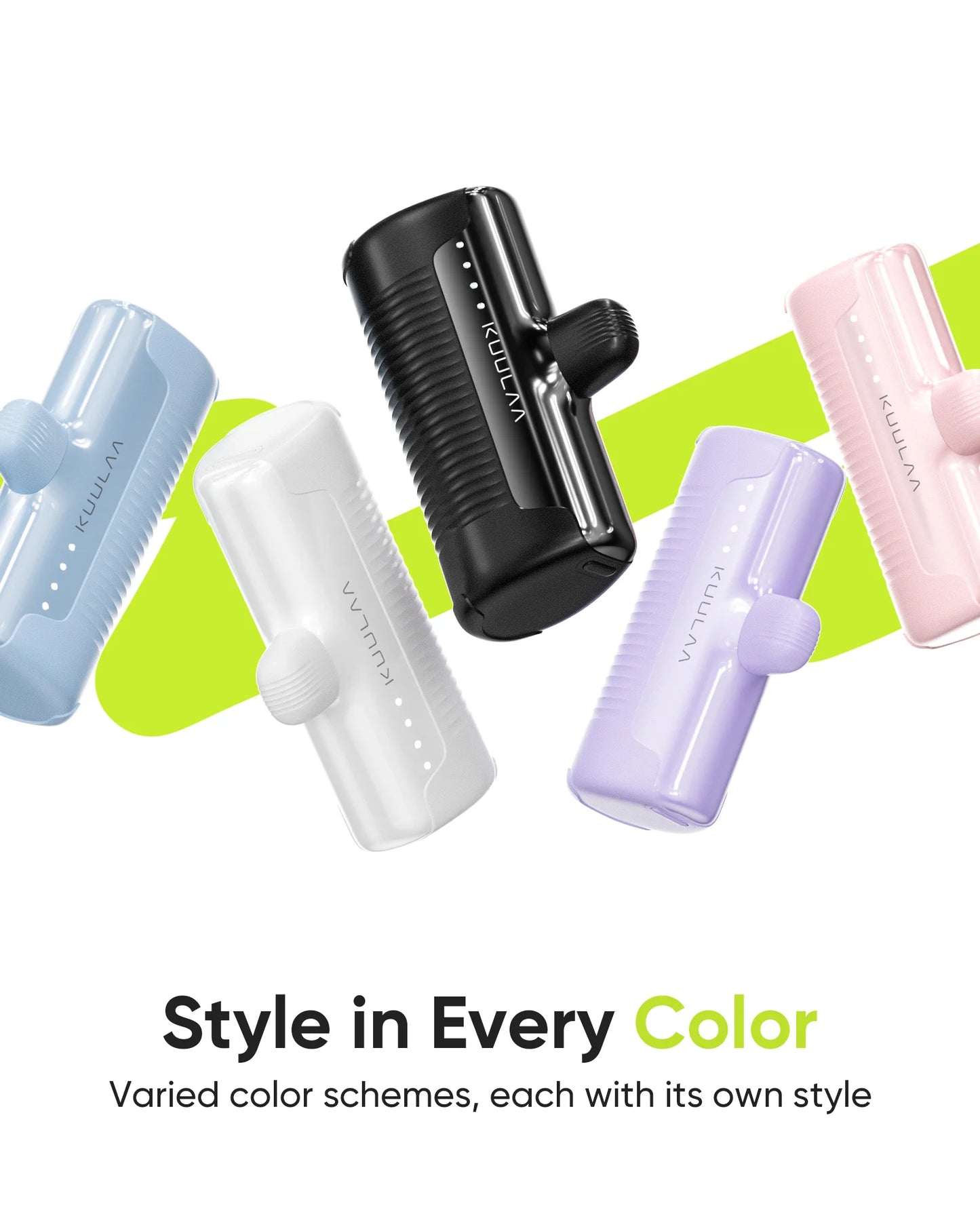 KUULAA Mini Power Bank 4500mAh – Plug-In Portable Charger for iPhone & USB-C