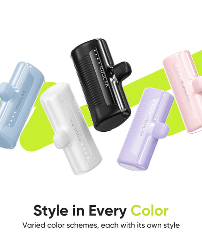 KUULAA Mini Power Bank 4500mAh – Plug-In Portable Charger for iPhone & USB-C