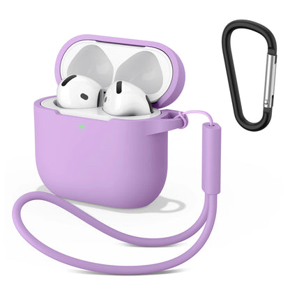Silicone AirPods 4 Case with Wrist Strap & Carabiner Clip