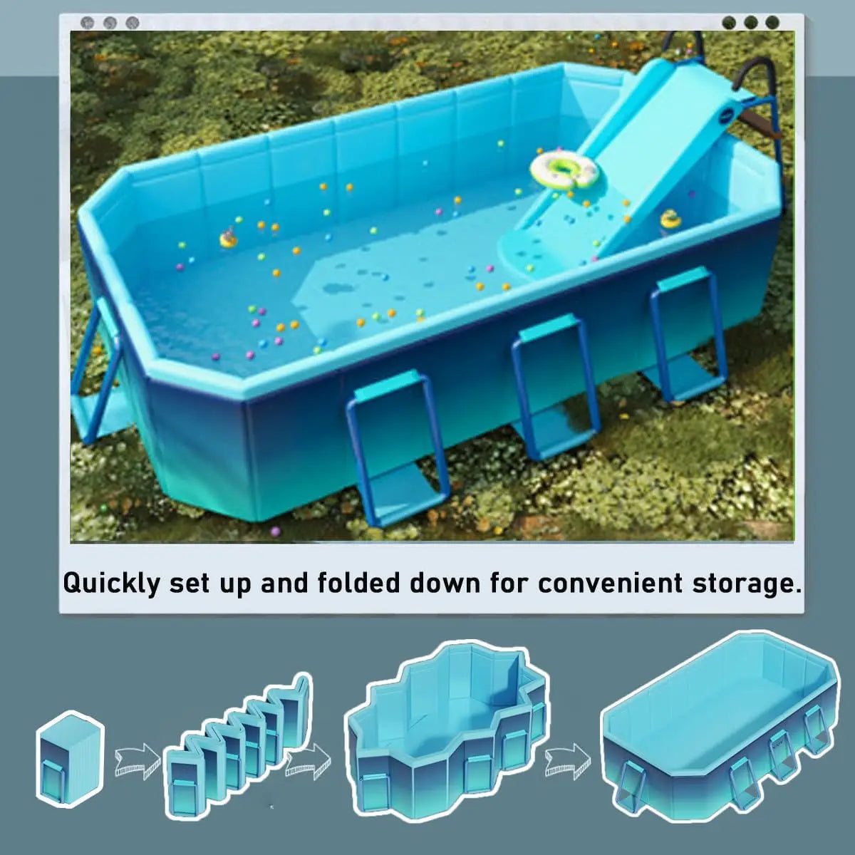 Large Foldable Non Inflatable Portable Swimming Pool