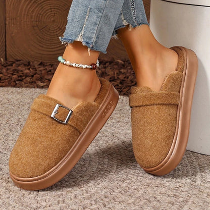 Women's Plush Platform Slippers – Fluffy Indoor House Shoes