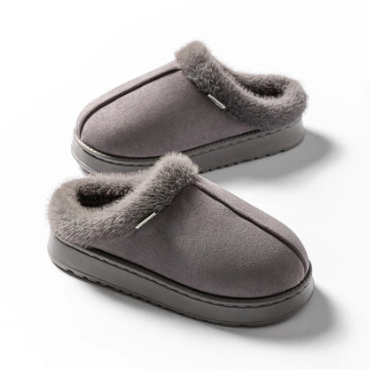 Fluffy Indoor Slippers with Thick EVA Sole – Unisex Warm House Shoes
