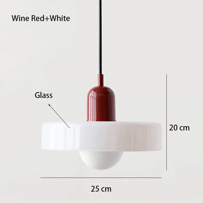 Nordic Glass Bauhaus Pendant Light – Retro Chandelier for Dining Room, Bedroom & Cafe
