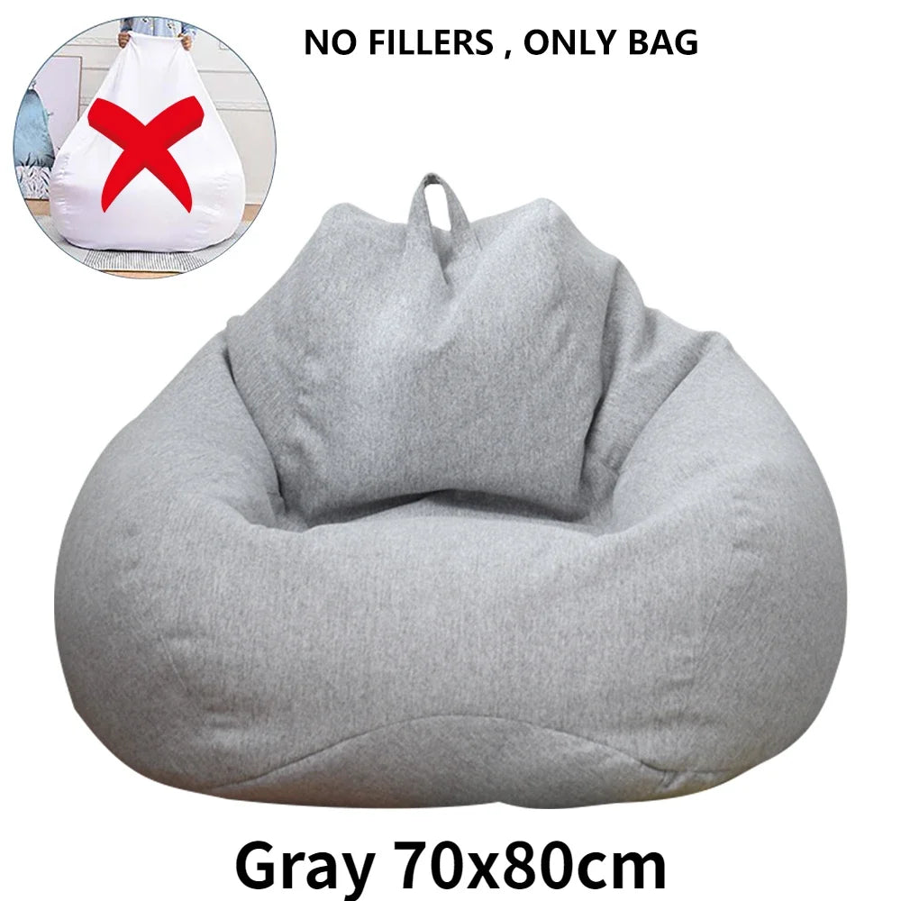 Large Soft Bean Bag Chair Cover Without Filler