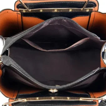 Luxury Leather Handbag – 3-Layer Large Capacity Shoulder & Crossbody Bag