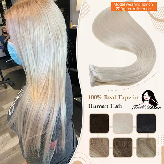 Tape-In Hair Extensions 100% Remy Human Hair Straight Seamless