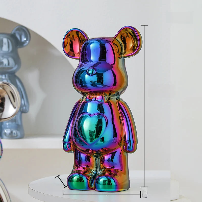 Bear Brick Ceramic Statue – Aesthetic Home Decor Figurine