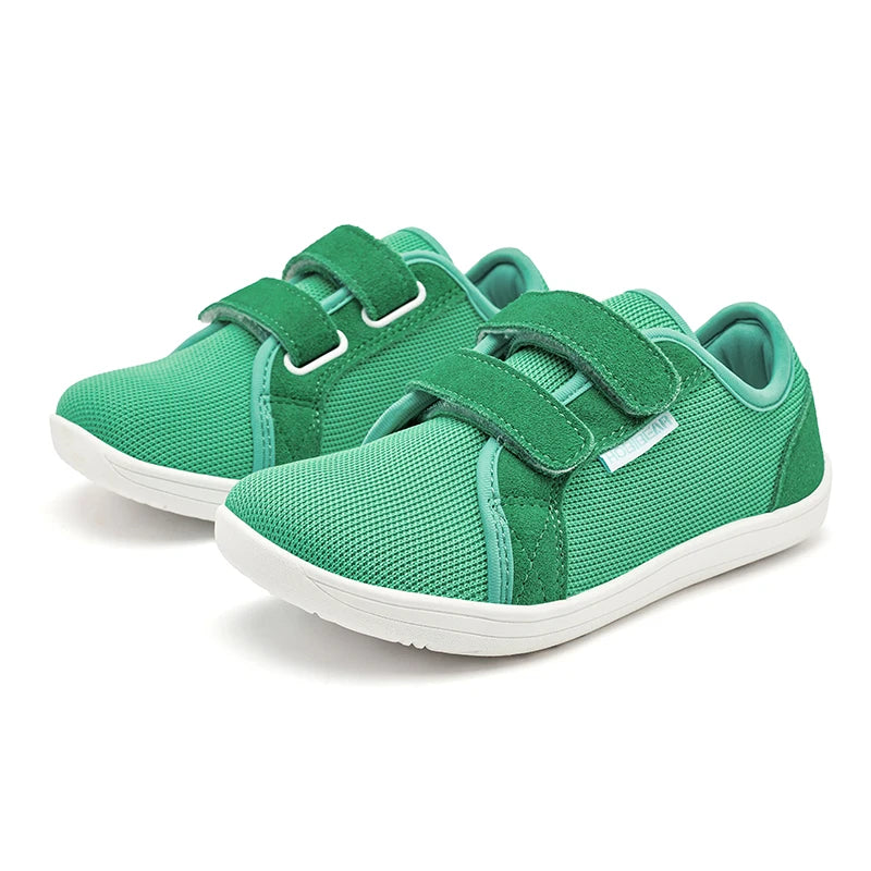 Kids Barefoot Sneakers Wide Toe Mesh Shoes with Hook & Loop Strap