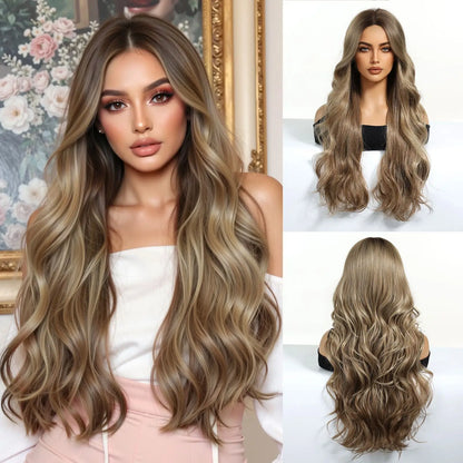 Long Wavy Synthetic Wig for Women – Natural Look, Multiple Colors