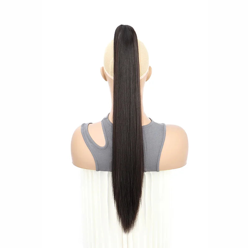 Claw Clip Ponytail Hair Extension – 24 Inch Long Straight Synthetic