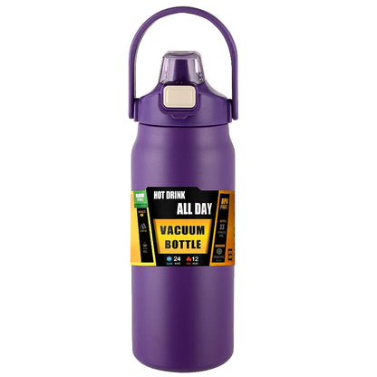 Stainless Steel Vacuum Insulated Water Bottle with Straw & Handle – 27–51oz