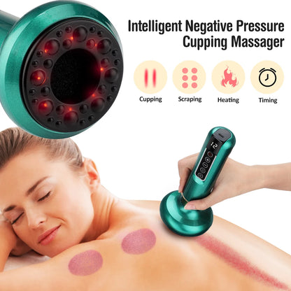 Electric Vacuum Cupping Massager with Heat & Scraping