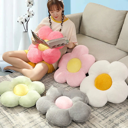 Flower Shaped Plush Cushion – Cute Stuffed Pillow for Bedroom Decor