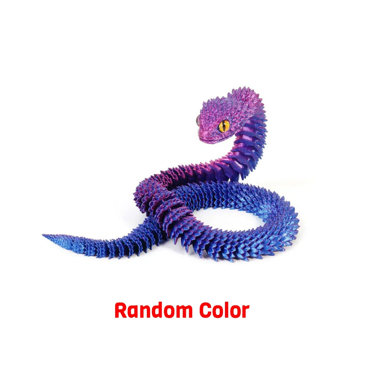 3D Printed Snake Fidget Toy – Glow in the Dark, Movable Joints