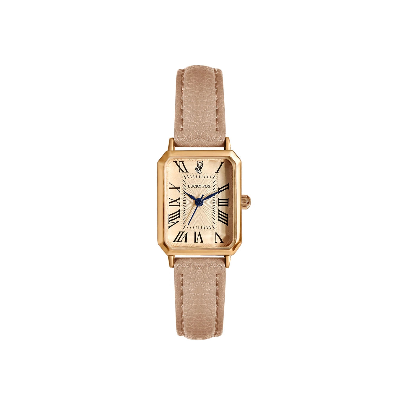 Women's Square Dial Quartz Watch with Leather Strap