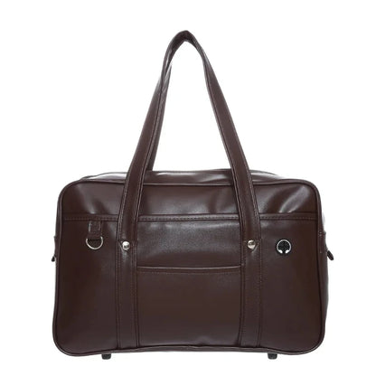 Japanese PU Leather School Bag – Large Capacity Waterproof Handbag