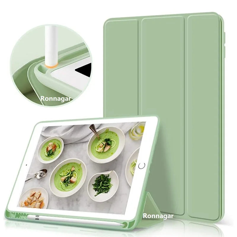 iPad Case with Pencil Holder – Tri-Fold Smart Cover for All Models