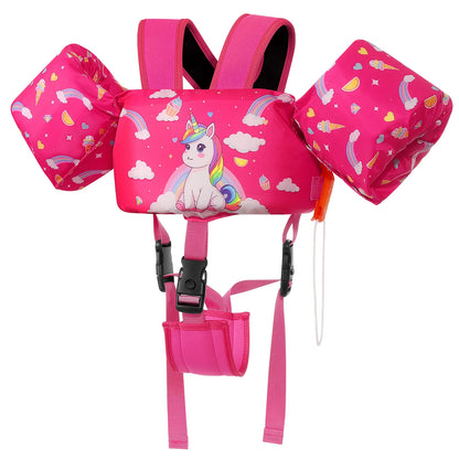 Kids Swim Vest Toddler Floatie Jacket with Arm Bands & Adjustable Straps