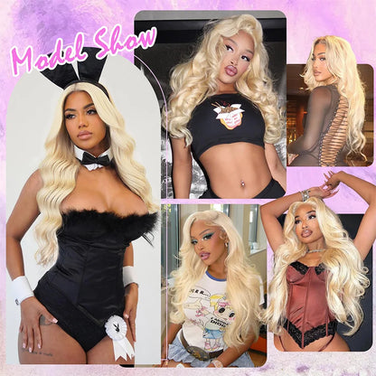 613 Honey Blonde Body Wave Lace Front Wig – HD Transparent Brazilian Human Hair