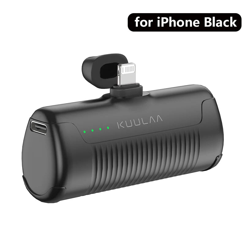 KUULAA Mini Power Bank 4500mAh – Plug-In Portable Charger for iPhone & USB-C