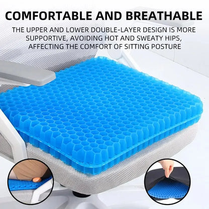 Gel Seat Cushion – Honeycomb Breathable Pressure Relief Pad