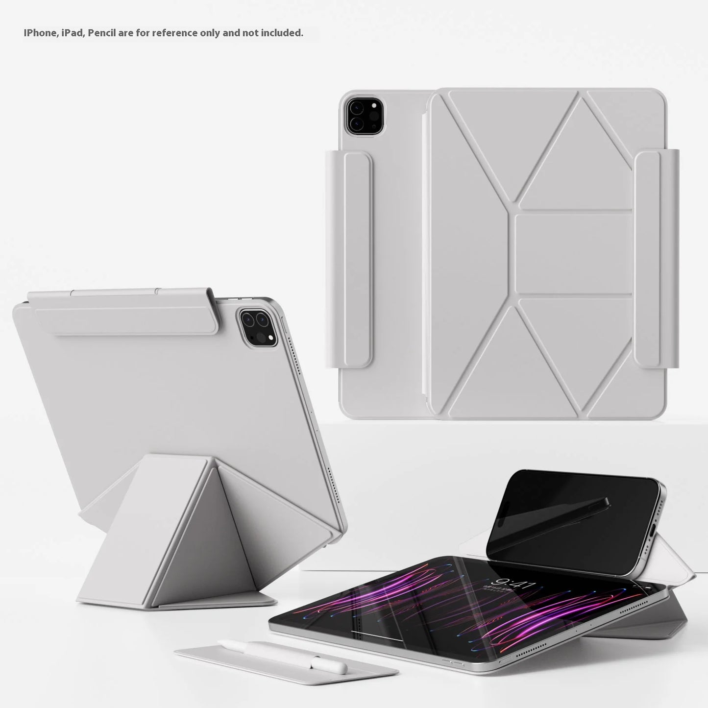 Magnetic iPad Case with Multi-Angle Stand for iPad Pro, Air, Mini