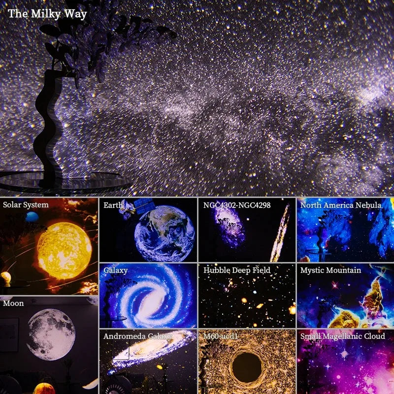 Galaxy Projector Night Light – 360° Rotating Planetarium Lamp