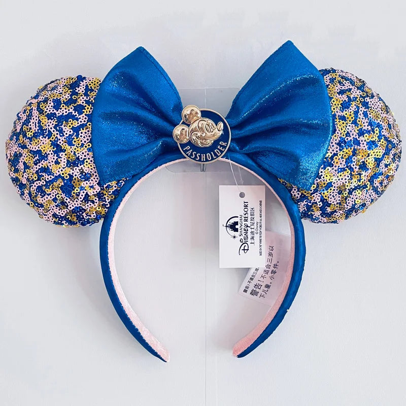 Disney Princess Minnie Ears Headband – Sequin Bow Hair Hoop