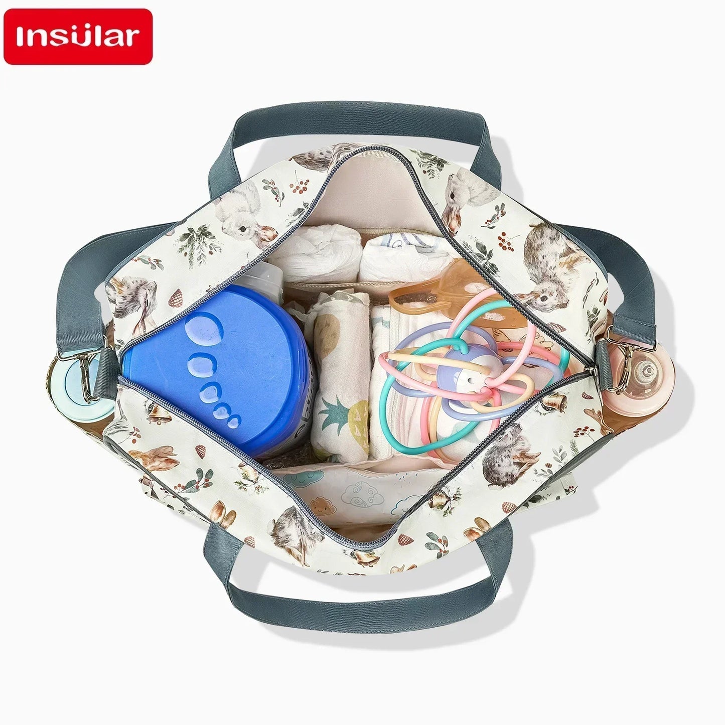 Large Capacity Diaper Bag Crossbody with Wide Opening