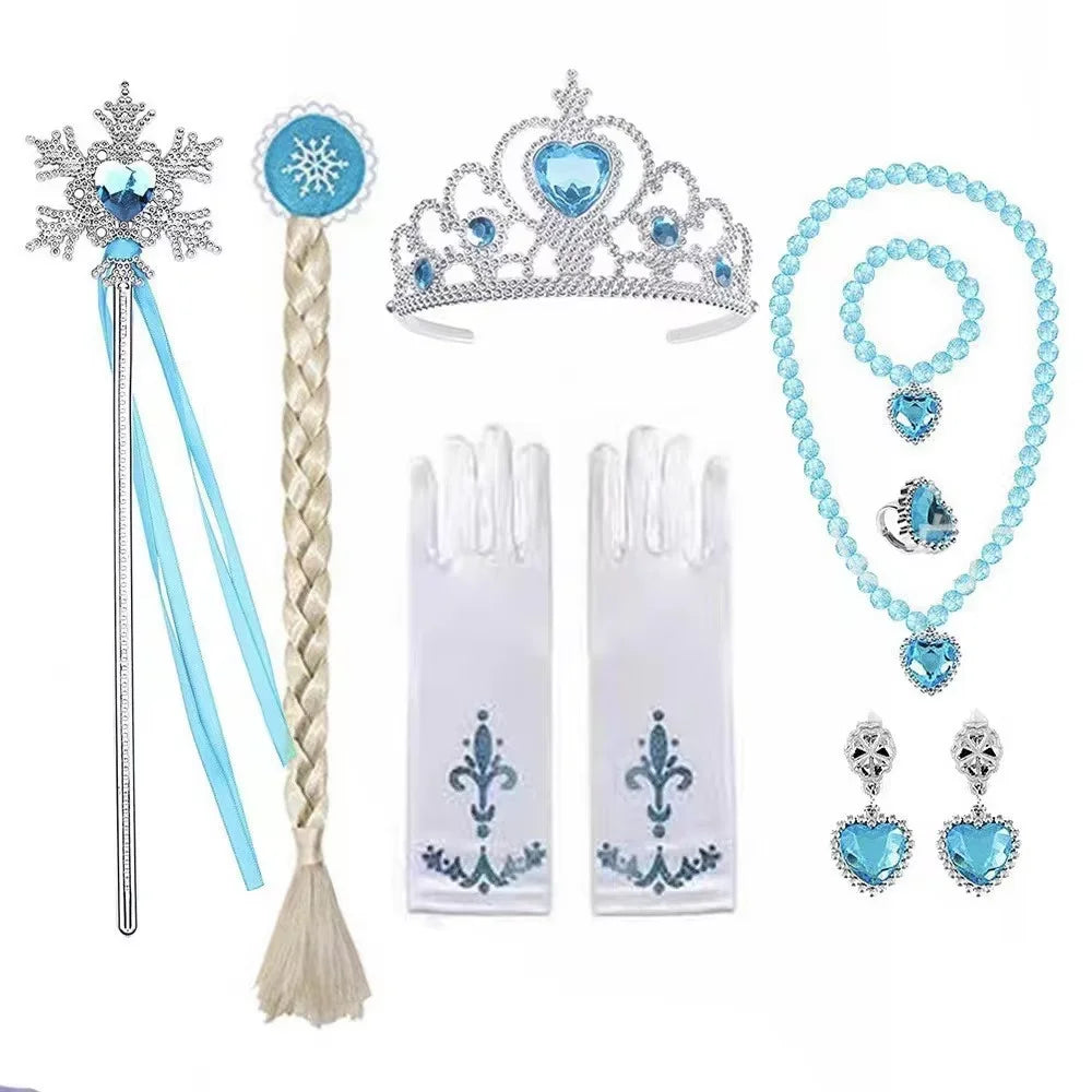 Elsa Princess Costume Set for Girls – Frozen Dress