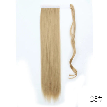 Wrap Around Ponytail Extension Synthetic Straight Hair 22-34 Inch