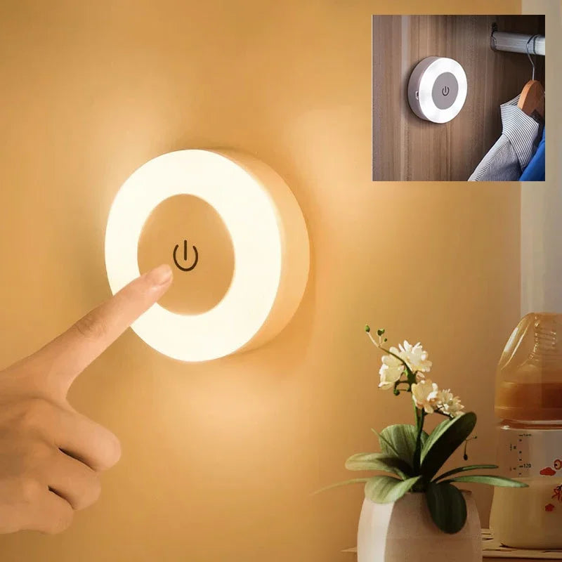 Portable USB Rechargeable LED Puck Light – Touch On/Off