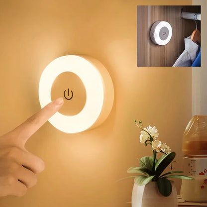 Portable USB Rechargeable LED Puck Light – Touch On/Off