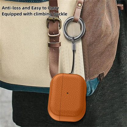 AirPods Case Leather Pattern TPU Cover with Keychain