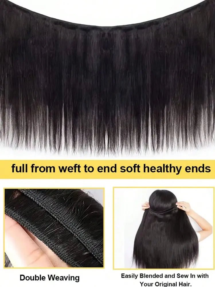 Brazilian Straight Human Hair Bundles – Remy Virgin