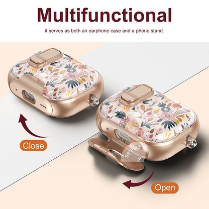 AirPods Pro Case Leopard Print with Metal Ring – Fits Pro / Pro 2 / Pro 3 / AirPods 4