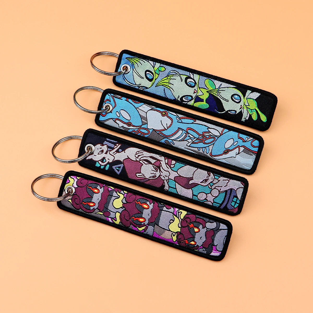 Anime Embroidered Keychain – Jet Tag Key Ring for Bags & Cars